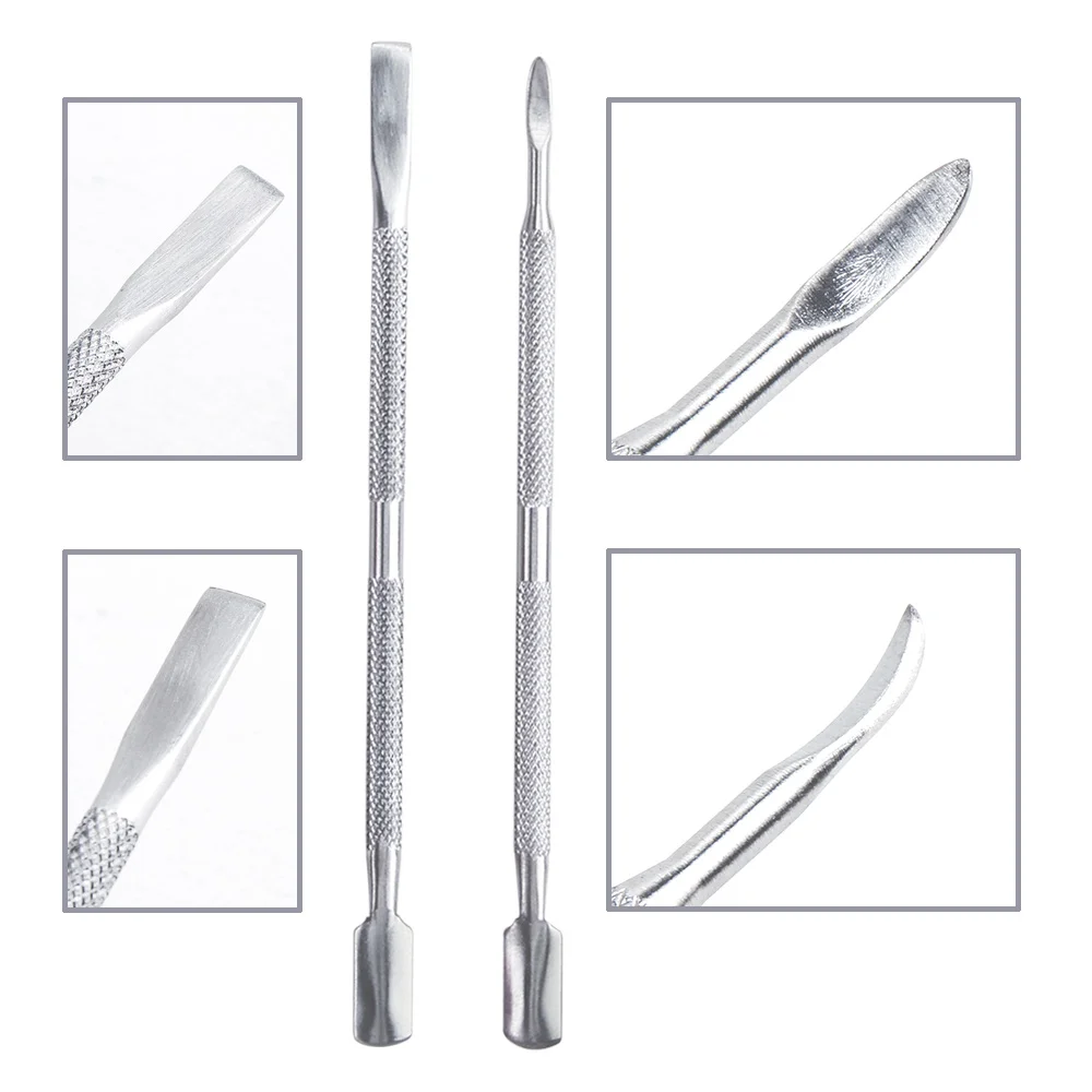 4 шт./лот кутикулы из нержавеющей стали Толкатель для ногтей УФ гель дизайна набор