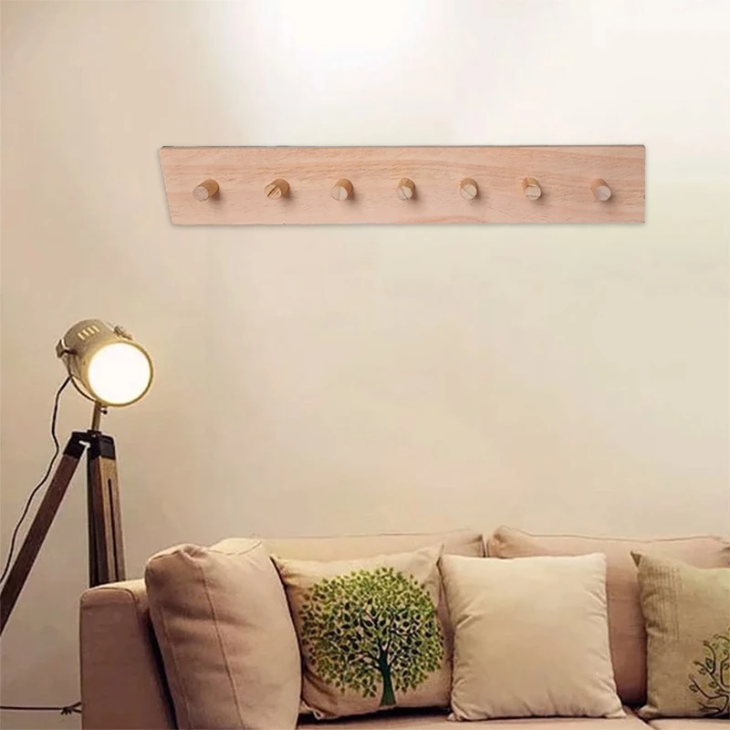 

Скандинавская деревянная настенная вешалка для пальто P15D, крючки для хранения ключей и шляп, вешалка для дверей, Органайзер