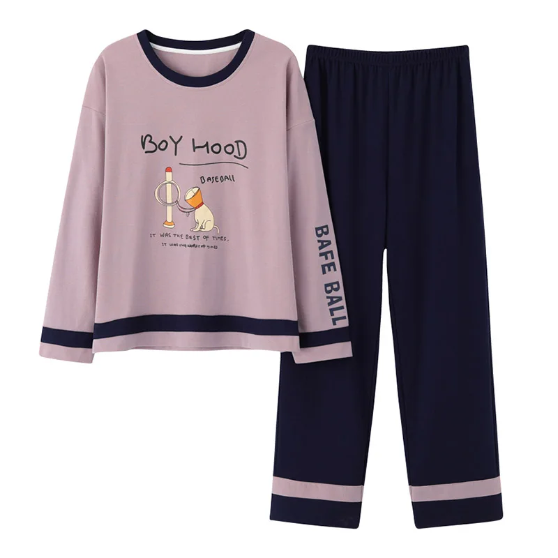 Фиолетовая одежда для отдыха смешанные цвета 2019 хлопок мультяшная собака