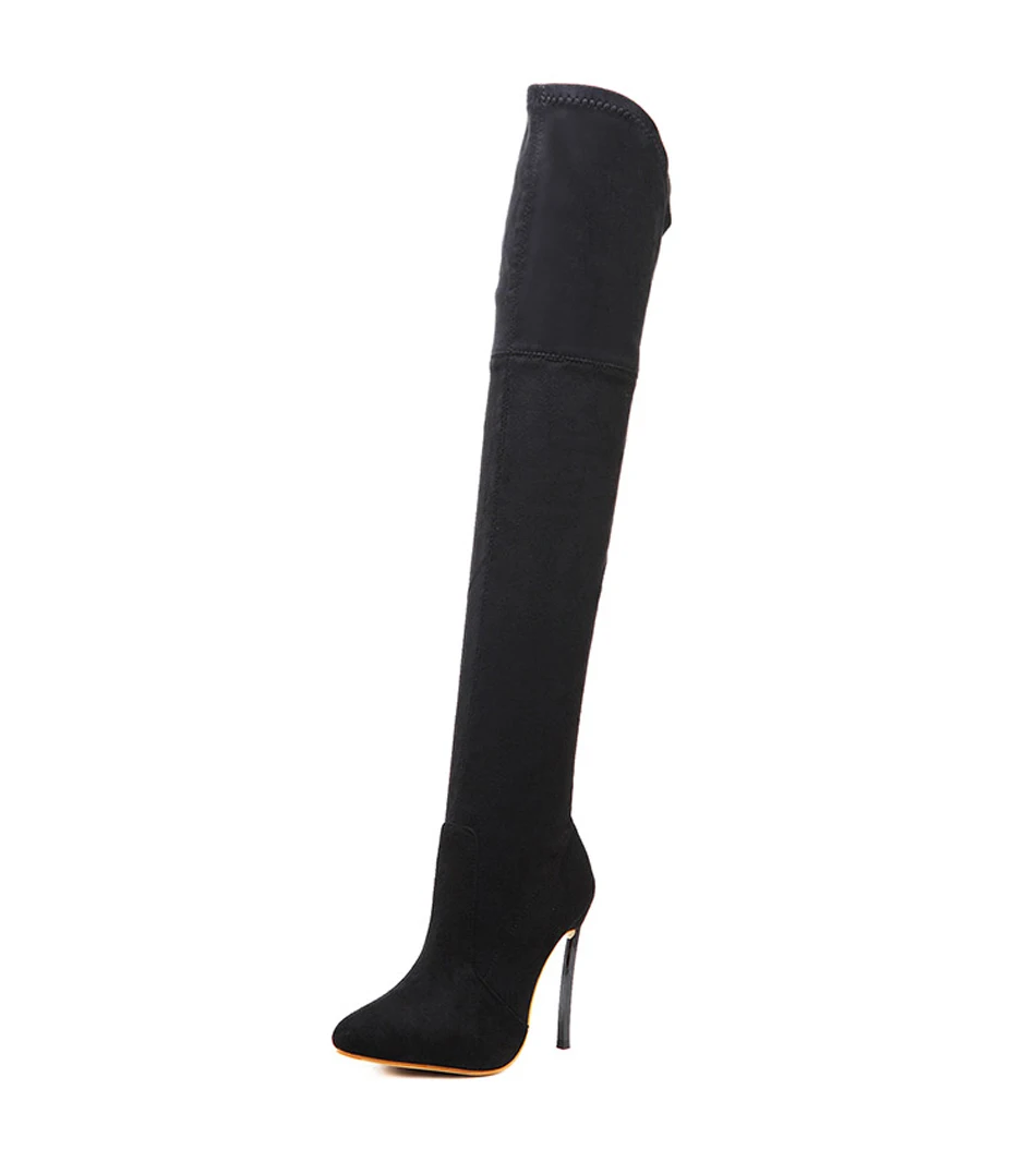 

Eilyken 2021 Autumn Winter Women Boots Stretch Slim Thigh High Boots Fashion Over the Knee Boots High Heels Shoes Woman Sapatos