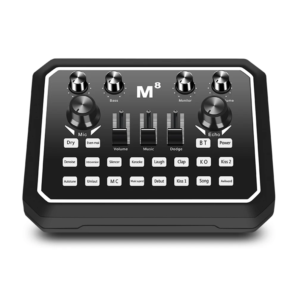 

Voice Changer Multiple Effects Live Sound Card Broadcast Noise Reduction Accessories Wireless Bluetooth Mixer Board Universal