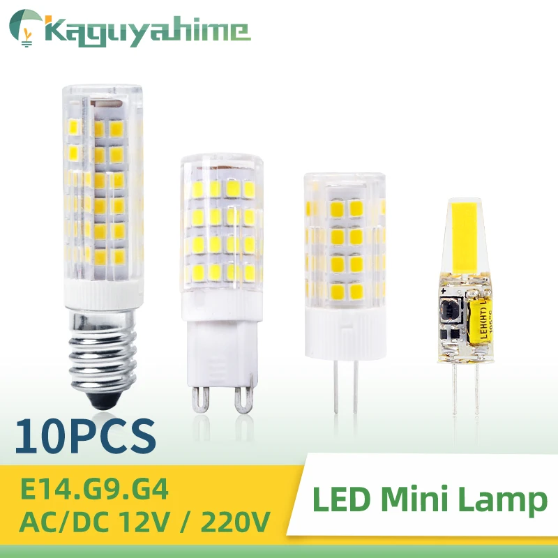 

K-RU 10pcs/lot LED G4 G9 E14 Bulb Ceramic Led Lamp High Brightness 3W 5W 6W 7W 9W 10W G4 220V AC/DC 12V G9 LED Bulb 3 Colors