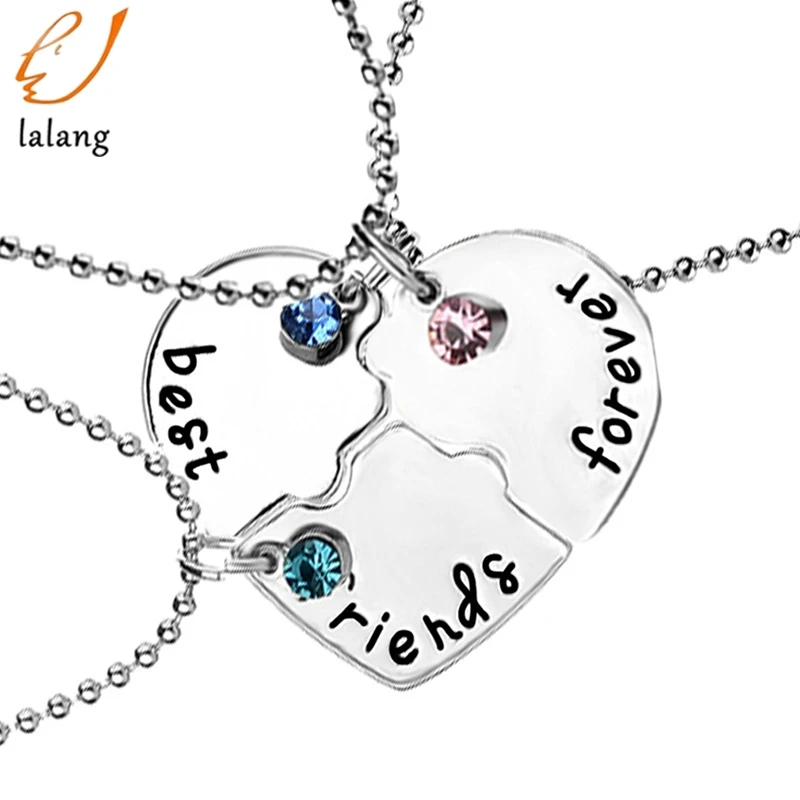 Мода лучший друг навсегда заявление ожерелье наборы 3 шт. головоломки ожерелья в