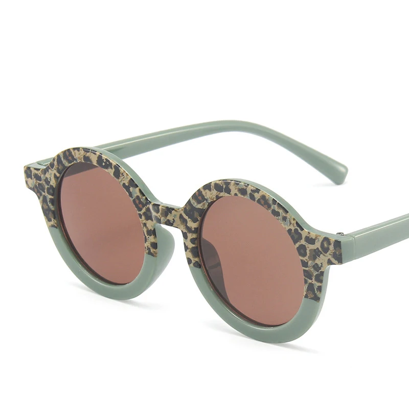 

Round Kids Patchwork Colored Sunglasses Children Cute Leopard Green Sun Glasses Girls Boys Baby Eyeglasses Trends 2021