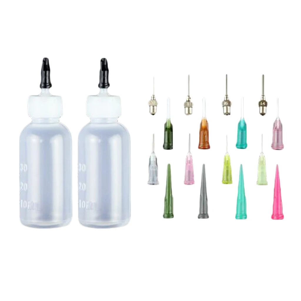 

30ml Plastic Syringe Bottles With Precision Paint Liquid Needles Tips