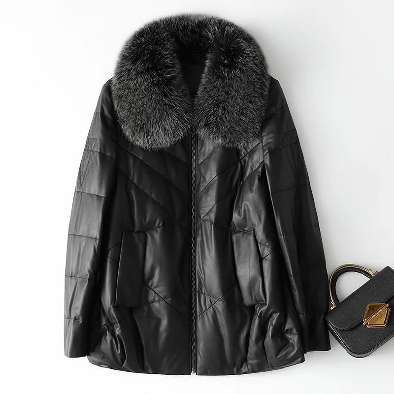 

2021 Winter New High Quality Sheepskin Down Women Coat Short High-end Natural Mink Fur Jacket Double-faced Fur