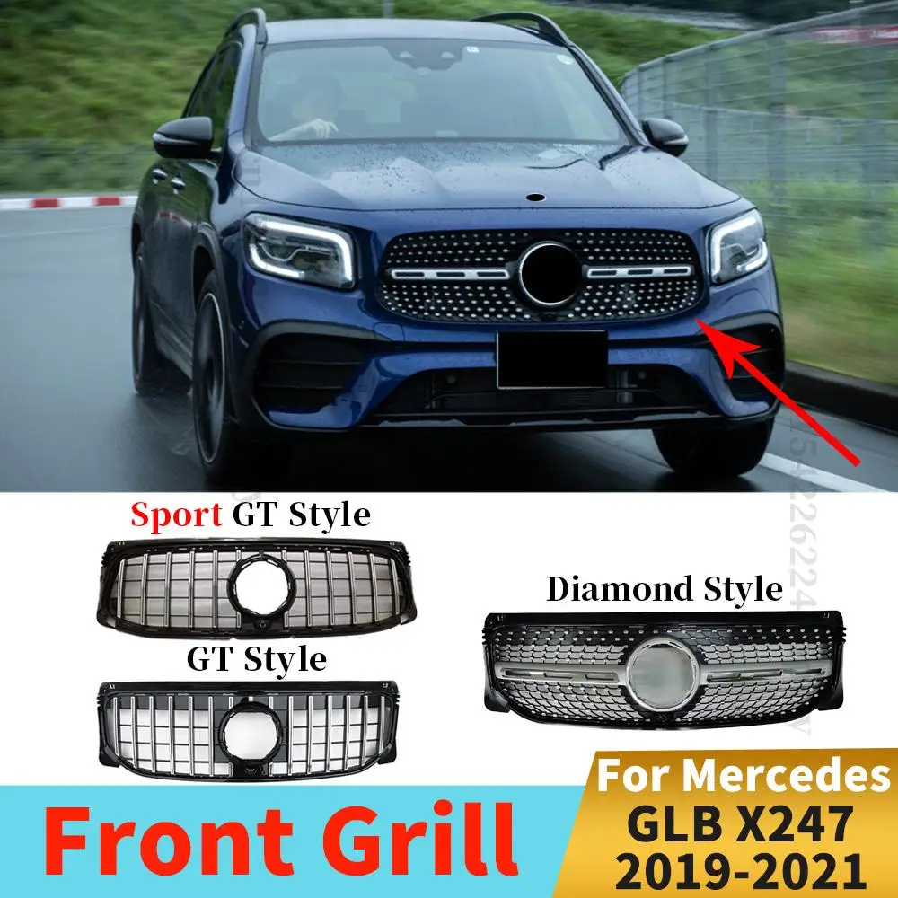 

Решетка переднего входного отверстия для Mercedes Benz GLB X247 W247 2019 2020 2021 Diamond AMG GT
