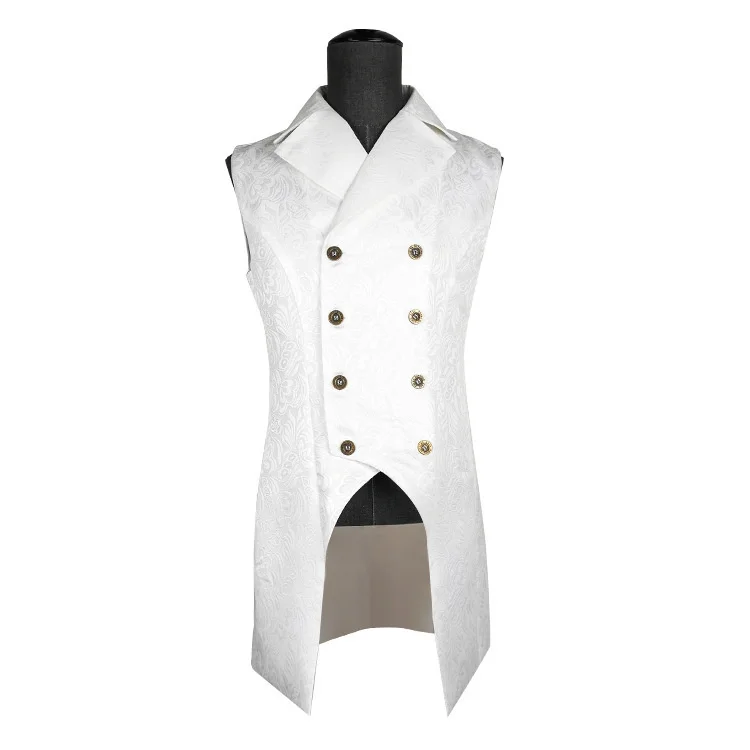 

Мужское жаккардовое платье, двубортное жаккардовое платье в готическом стиле стимпанк смокинг с жилетом, 2020