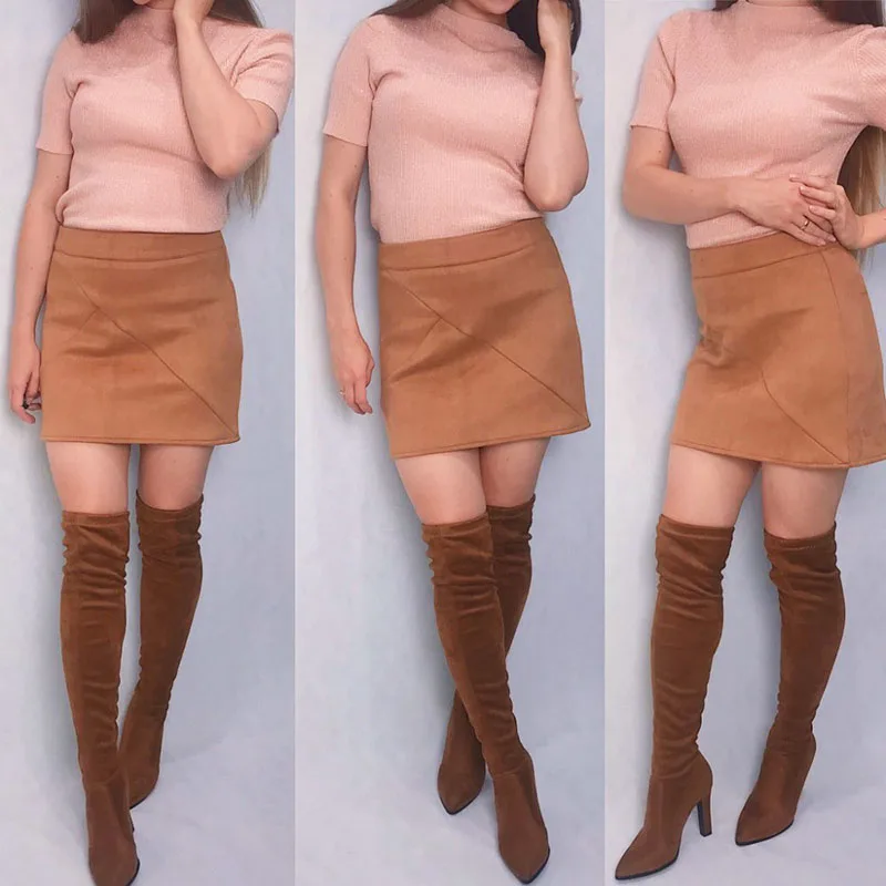 RIZABINA Autumn Winter Women Boots Long Stretch Slim Thigh High Boots Fashion Over The Knee Boots High Heels Shoes Size 34-43