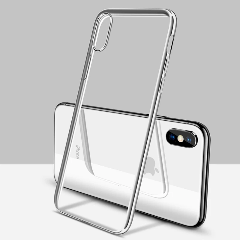 Мягкий прозрачный чехол с покрытием для iphone X XS MAX 10 XR 7 8 6 6s Plus модный