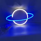 Неоновый светодиодный светильник, яркая креативная ночник в виде планеты, неоновая лампа с аккумулятором USB для комнаты, дома, вечерние ринки, свадьбы, украшение, подарок на Рождество