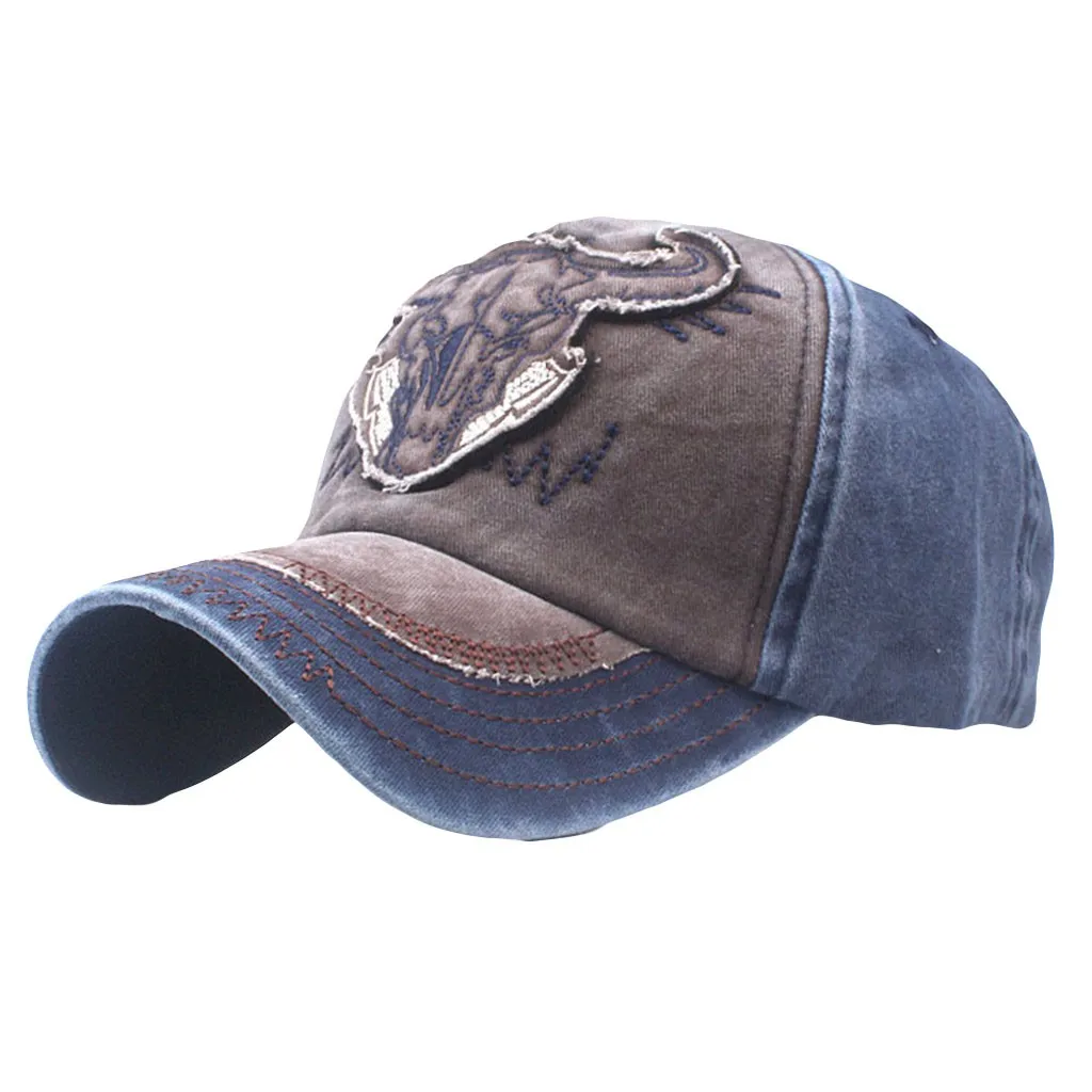 Кепка унисекс для взрослых регулируемая шапка с аппликацией Головы Быка из