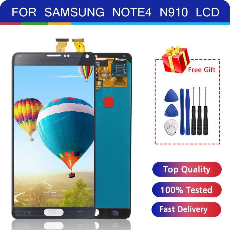 ЖК-дисплей для Samsung NOTE 4 N910 N910A N910F N910H сенсорный экран с цифровым преобразователем
