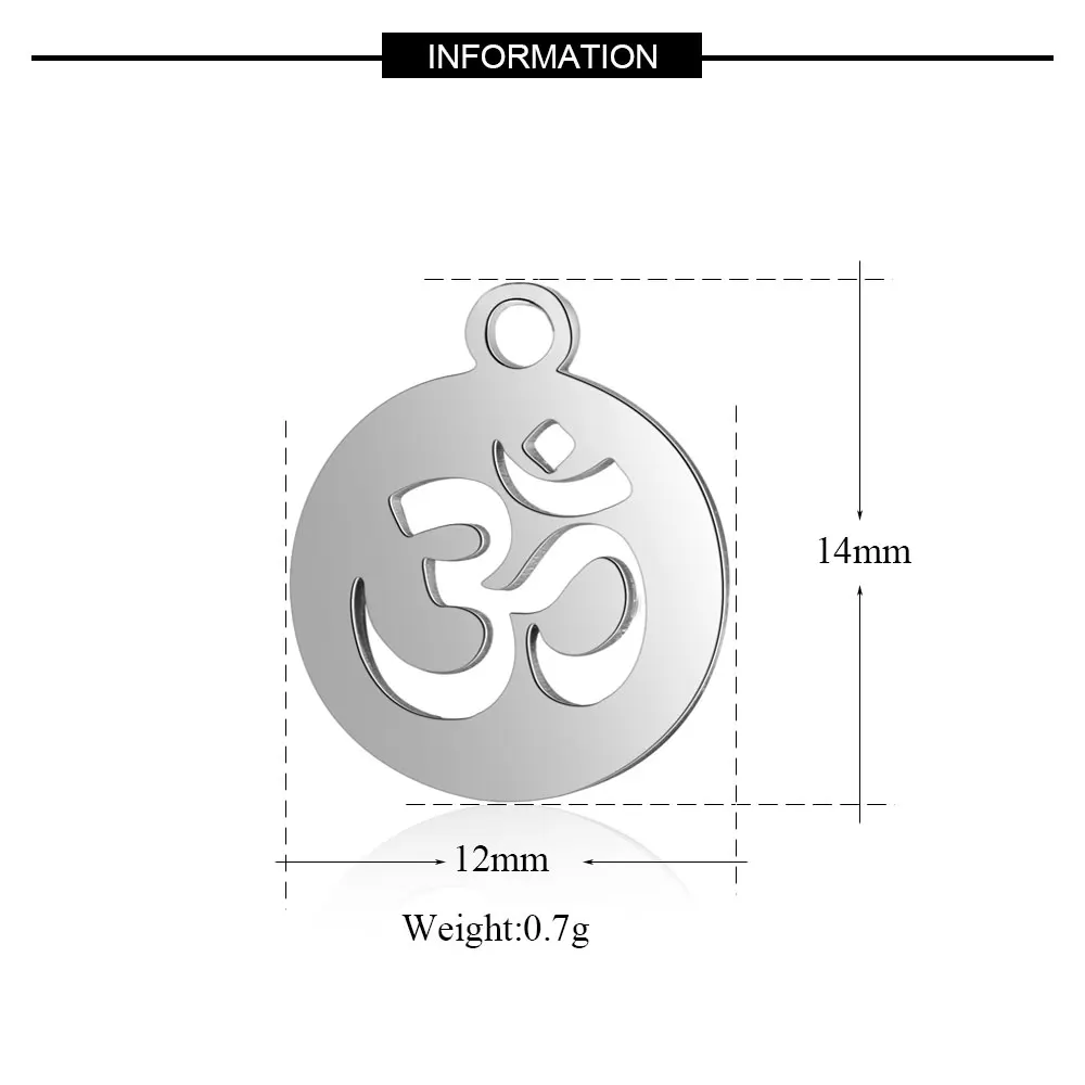 10 Pieces OM Yin Yang Yoga Hamsa Hand Charm - Wholesale - High-Quality Stainless Steel 316 DIY Charms for Jewelry Making image 3