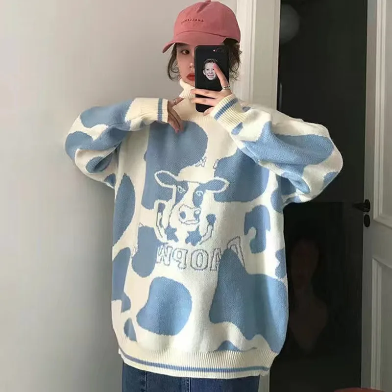 

Sweater pullover autumn and winter new sweet pullover sweater female student Korean version loose wild sweater coat trend 2021