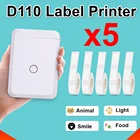 Оригинальная машина для изготовления этикеток Niimbot D110, беспроводной ручной термопринтер с 5 рулонами, цена на печать этикеток Niimbot D11