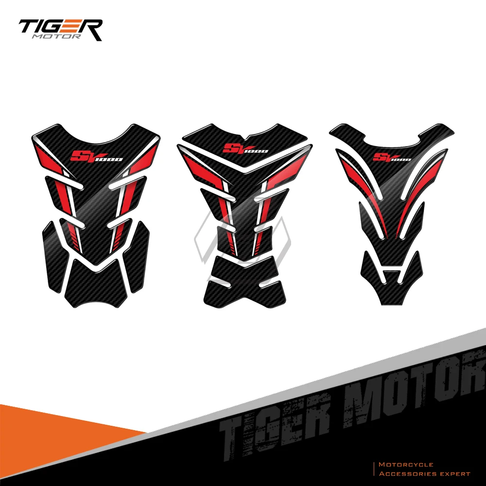 

For Suzuki SV1000 SV 1000 Decals 3D Carbon-look Motorcycle Tank Pad Protector Sticker