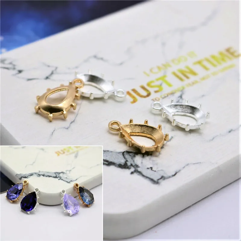 

Silver Gold Gem Metal Claw Drop Pendant Claw table point Back crystal Stones Gem base claw handicraft diy Claw Cup jewelry acces