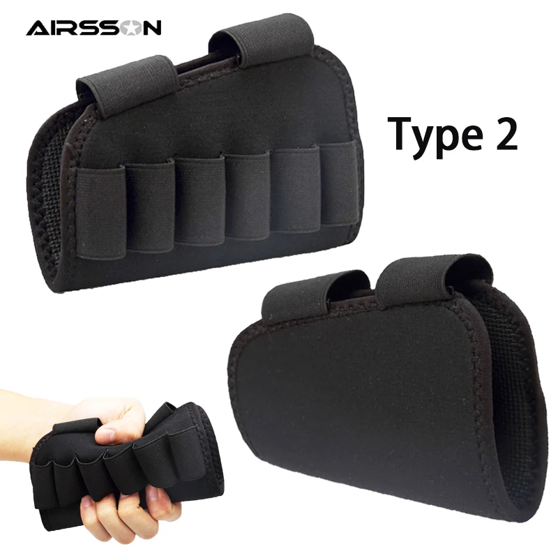 Airsson 6 Круглый пистолет Buttstock тактический страйкбол держатель оболочки эластичный патроны Перевозчик крюк и петля Охотничьи аксессуары картриджи