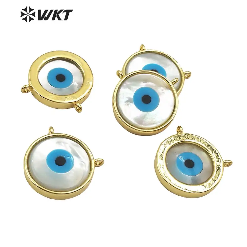 WT JP181 Лидер продаж круглый зловещий глаз оболочки кулон двойные петли белая