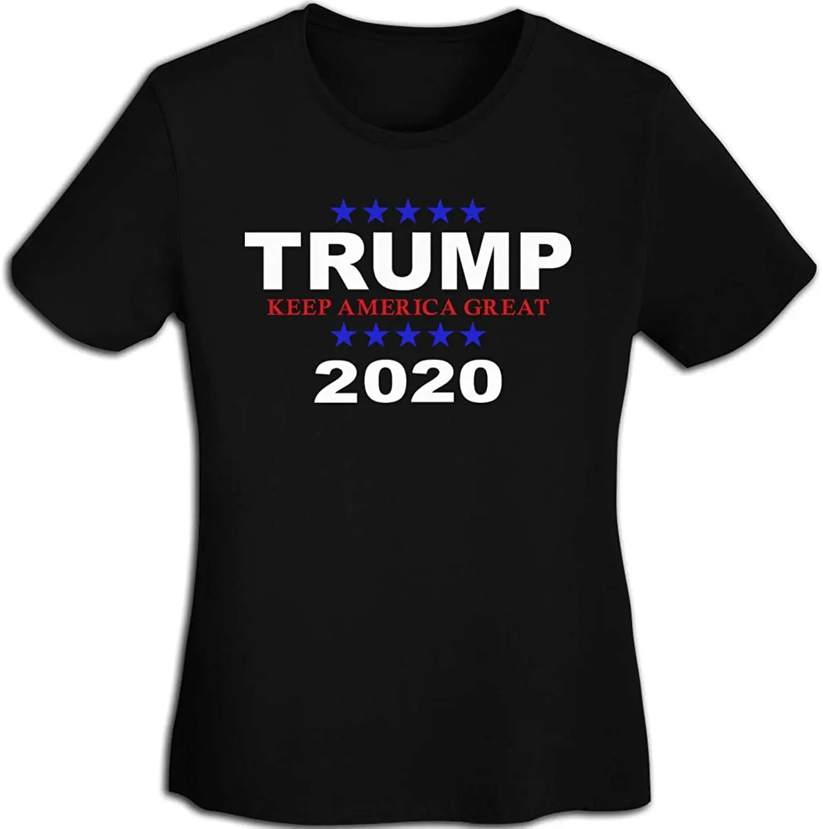 

Trump 2020 Presidential Election Graphic Lady's Relaxed Cotton Scoop Collar Tee Slim Basic Short-Sleeve Tops