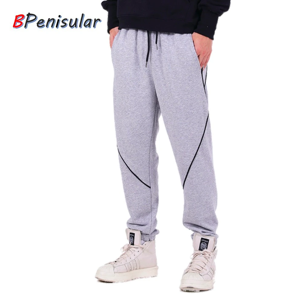 

2019 Autumn Winter Grey Jogger Pants Men Loose Plus Size Casual Long Trousers Sweatpants Parkour Hip Hop Track Pant for Men