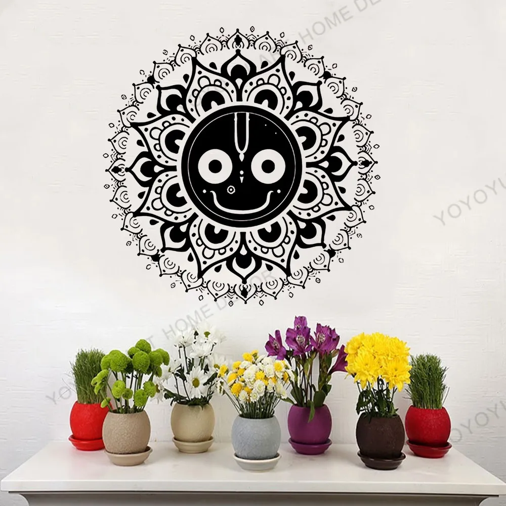 Самоклеящаяся Мандала с улыбающимся лицом настенные виниловые обои Стикеры