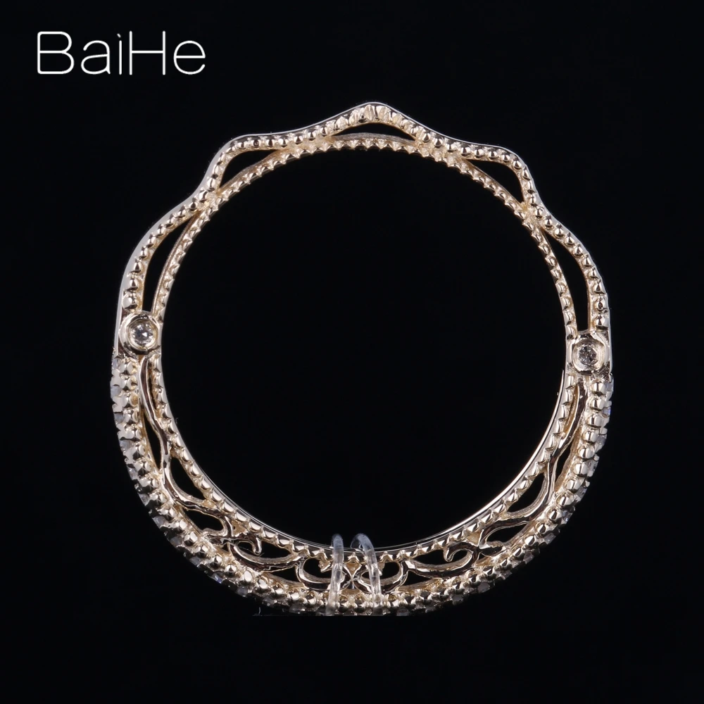 BAIHE однотонное 14K желтое золото 0.2CT H/SI круглый натуральный бриллиант свадебный