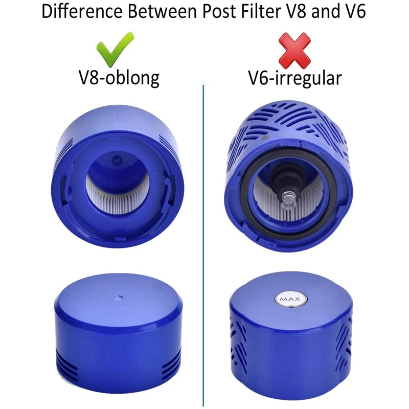 

8 Pack Vacuum Filter for Dyson V7 V8, 4 HEPA Post Filter, 4 Pre Filter, Replaces Part 965661-01 & 967478-01