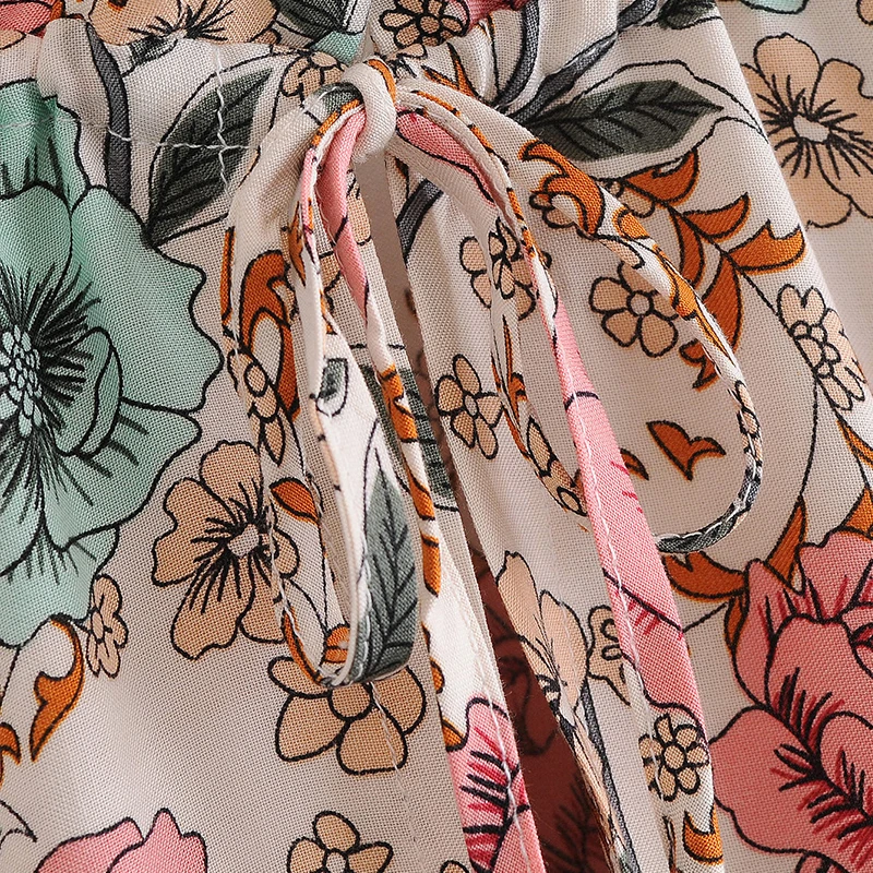 

ZA 2020 New Fashion Women European style Flower print chiffon shirt Blouses Long Sleeve Chiffon Shirt Casual Loose Tops