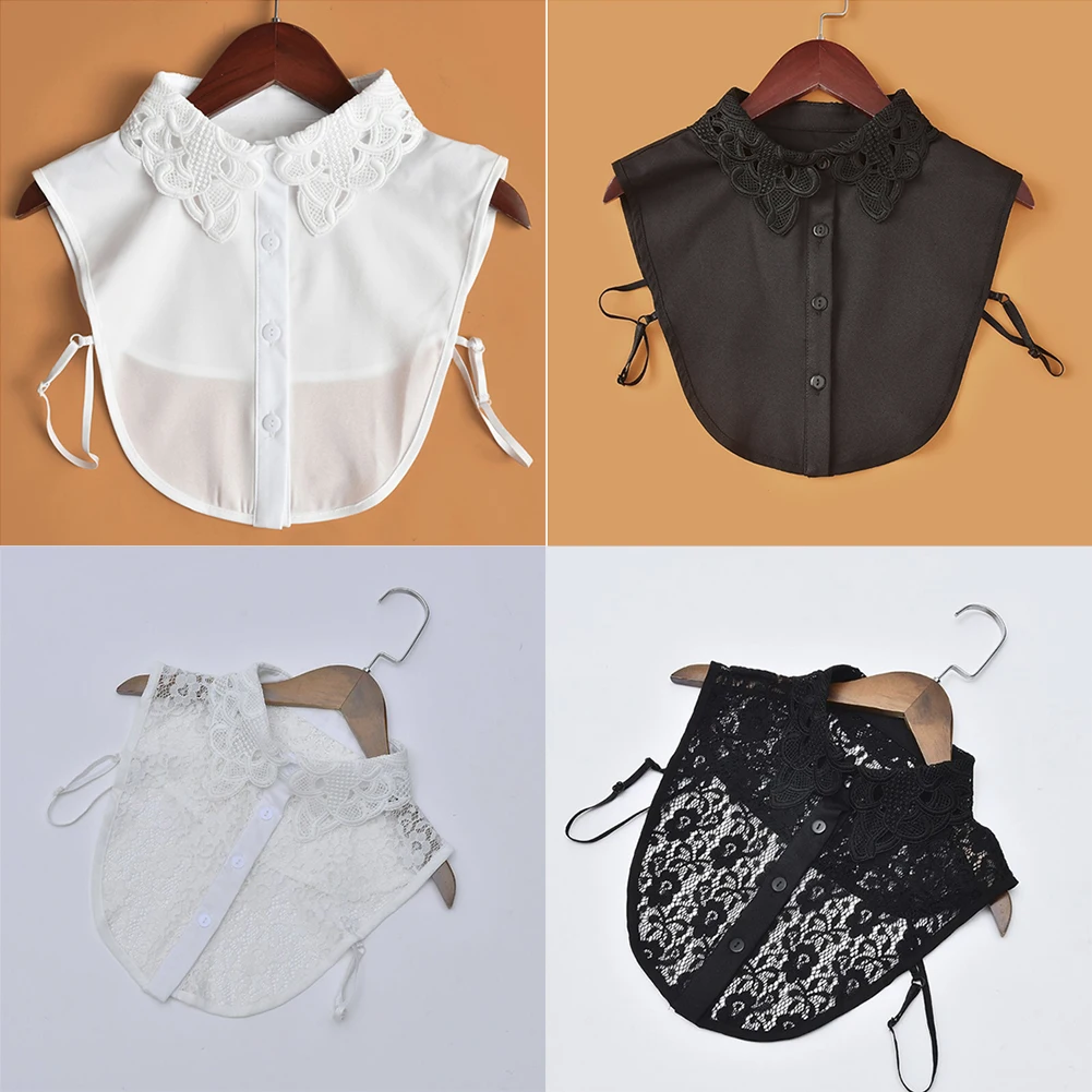 

Lace Embroidery Chiffon Vacation Collar Women's Fake Shirt Collar Decoration Detachable Fake Collar Wild