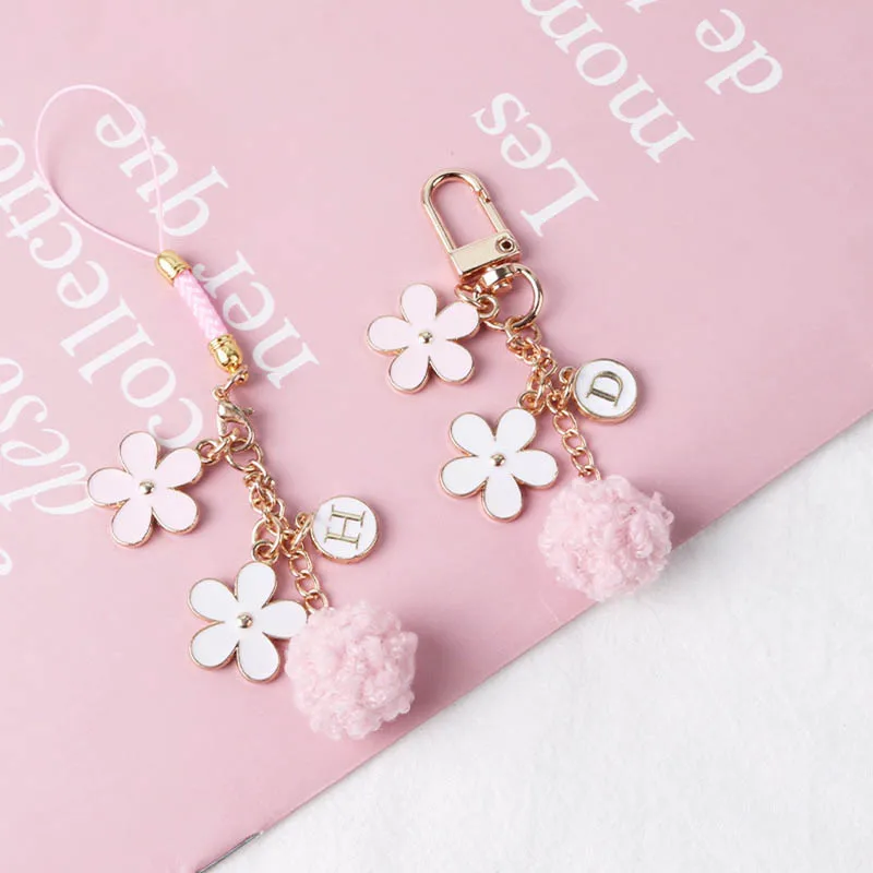Мода брелок Симпатичная лента с цветочным орнаментом ювелирные изделия для