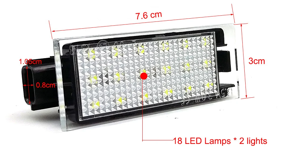 BAFIRE 2 шт. светильник номерного знака для автомобиля светодиодная лампа Renault Clio 3