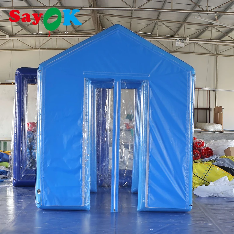 Герметичный синий надувной стерилизационный канал тент для дезинфекции туннель