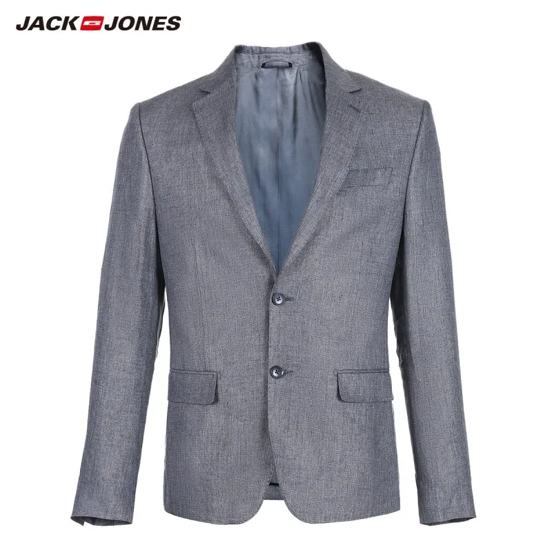 Мужской приталенный льняной дышащий Блейзер JackJones 219172510 | Мужская одежда