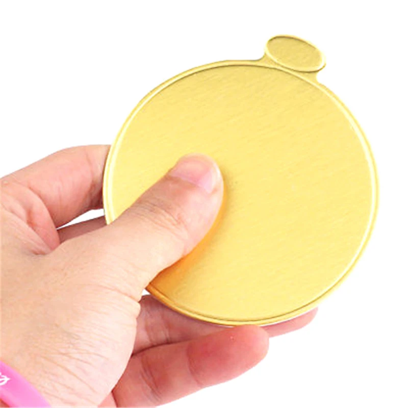 100pcs8cm Round Mousse Cake Boards Gold Paper Cupcake Dessert Displays Tray Wedding Birthday Cake Pastry Decorative Tools Kit images - 6