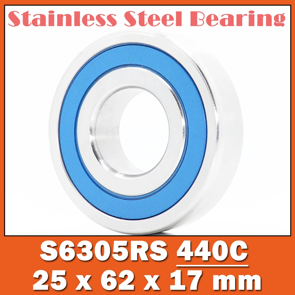 

S6305RS Bearing 25*62*17 mm ( 2 PCS ) ABEC-3 440C Stainless Steel S 6305RS Ball Bearings 6305 Stainless Steel Ball Bearing