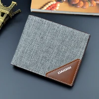 new wallet mens short money clip fashion multi card holder male tri fold horizontal solid color thin business soft wallet