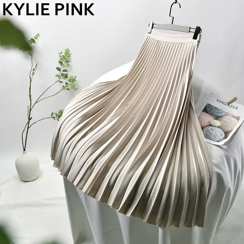 Весна 2020 Женская Макси плиссированная юбка трапециевидная длинная из шифона на