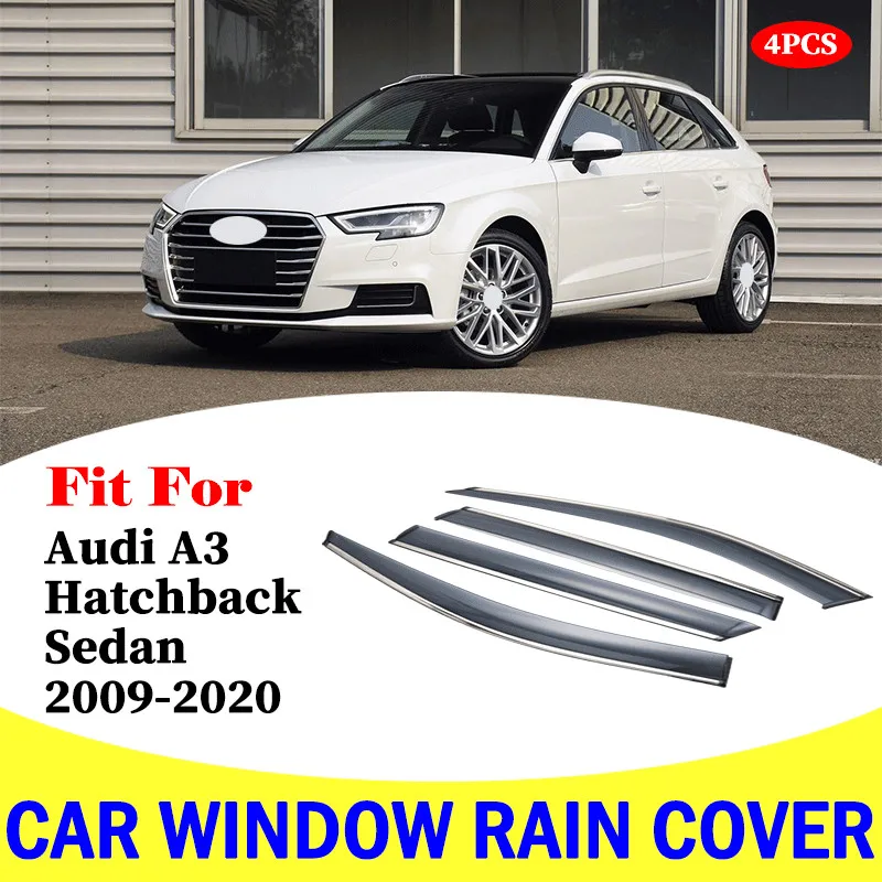 FOR Audi A3 Hatchback Sedan window visor car rain shield deflectors awning trim cover exterior car-styling accessories parts