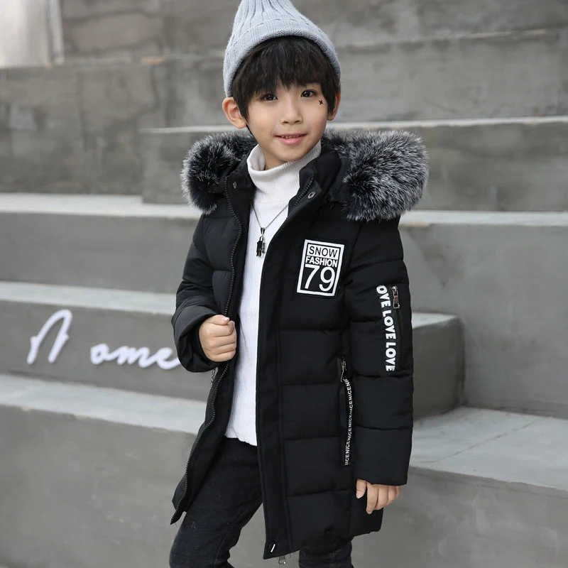 Меховой Детский пуховик длинный комбинезон новая зимняя пуховая куртка для