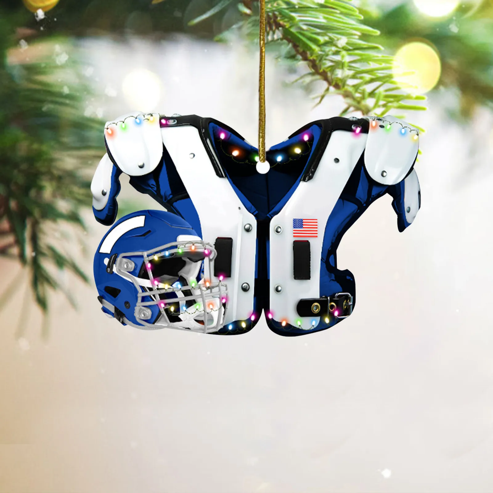 Christmas Tree Decoration DIY American Football Shoulder Pads And Helmet Car Rearview Mirror Pendant Crafts Collection Navidad | Дом и сад