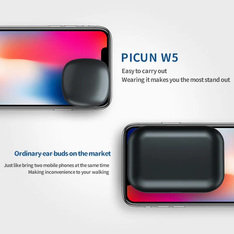 Новейшие Bluetooth-наушники Picun W5 TWS мини портативные невидимые беспроводные наушники