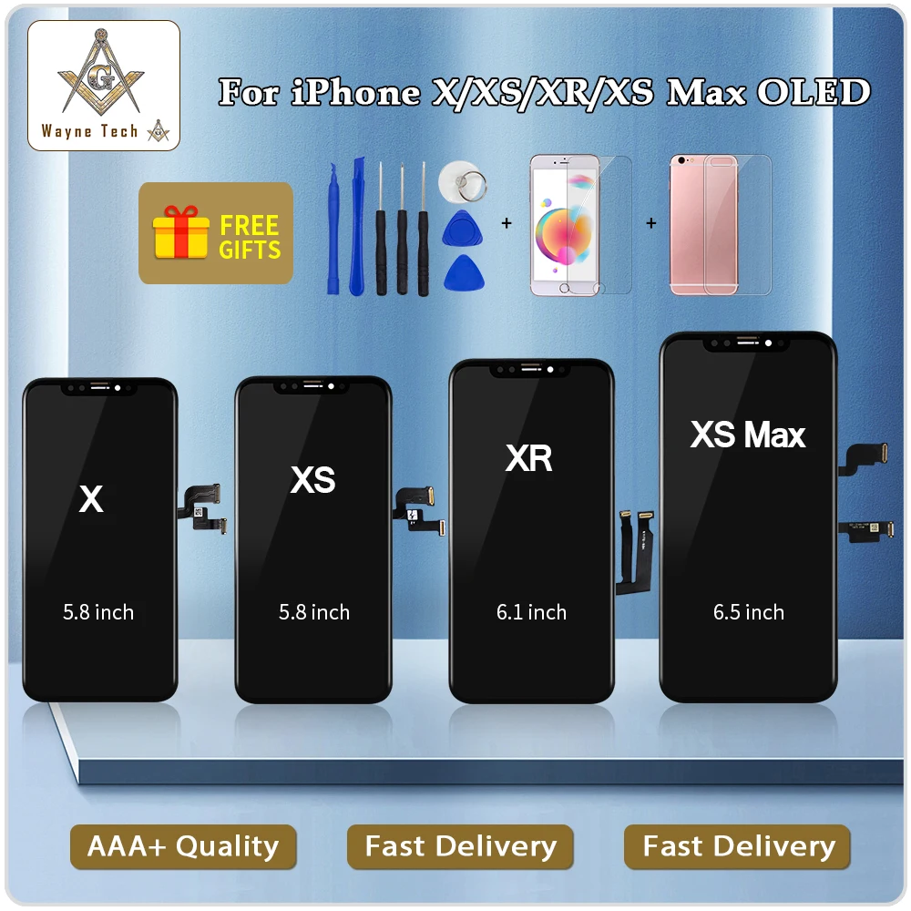100% протестированный гарантия для iPhone X XR XS MAX дисплей OLED 6 5 дюйма AMOLED замена экрана