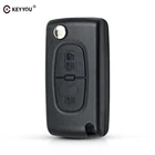 Складной ключ KEYYOU 10x для Citroen C2, C3, C4, C6, Berlingo, 2 кнопки, Ce0523 VA2