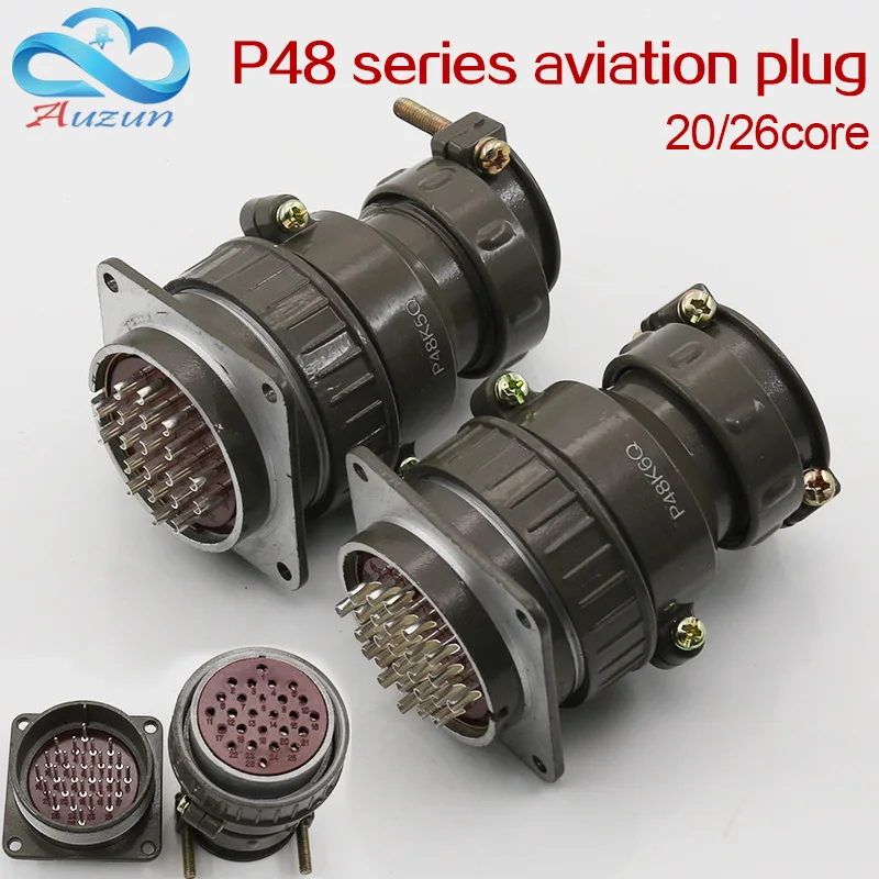 

Авиационная розетка, круглый разъем P48 серии 20/26, диаметр сердечника 48 мм