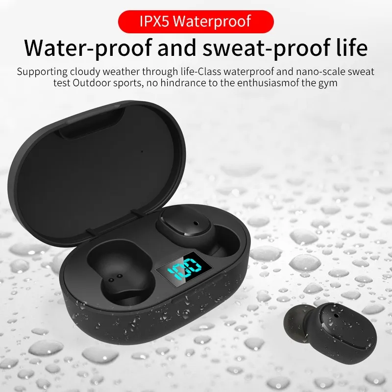 

Bluetooth Earphones Smart Digital Display Bluetooth Headset Wireless Sport Mini Headset Stereo in-Ear Earphone