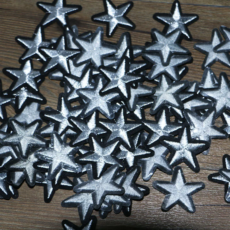 Серебряные нашивки со звездами 20 шт. аксессуары сделай сам для шитья одежды | Дом