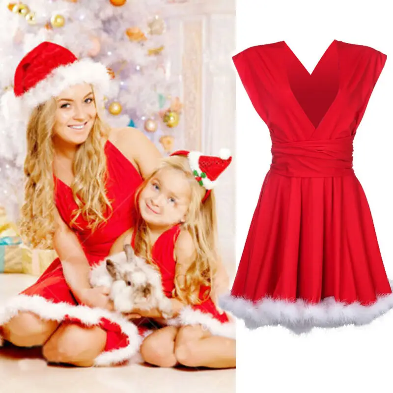 2020 рождественское семейное одинаковое красное платье Одежда Рождественские