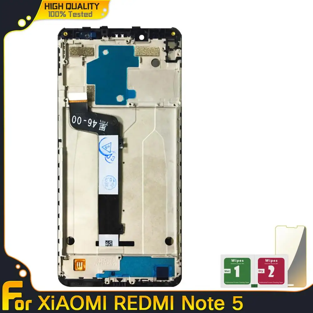Рабочий ЖК-дисплей для Xiaomi Redmi Note 5 ЖК-дисплей кодирующий преобразователь сенсорного экрана в сборе Замена глобальная версия с рамкой